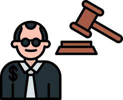 Judge Giving Order Line Filled Icon vector