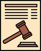 Legal Document Line Filled Icon vector