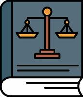 Law Book Line Filled Icon vector