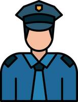 Policeman Line Filled Icon vector