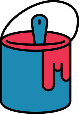 Tin with Paint Line Filled Icon