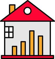 Real Estate Stats Line Filled Icon vector