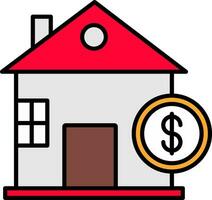 Home Loan Line Filled Icon vector