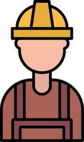 Builder Line Filled Icon vector