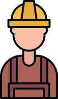 Builder Line Filled Icon vector