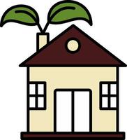 Eco House Line Filled Icon vector