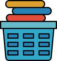 Laundry Basket Line Filled Icon vector