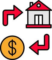 Property Exchange Line Filled Icon vector