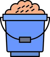 Bucket Line Filled Icon vector