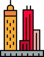 Skyscrapers Line Filled Icon vector