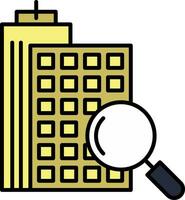 Search Apartment Line Filled Icon vector