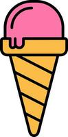 Ice Cream Line Filled Icon vector