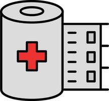 Bandage Roll Line Filled Icon vector