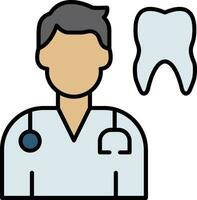 Dentist Line Filled Icon vector