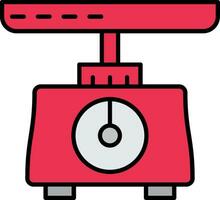 Weighing Scale Line Filled Icon vector