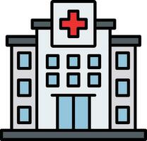 Hospital Line Filled Icon vector