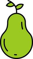 Pear Line Filled Icon vector