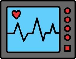 ECG Machine Line Filled Icon vector