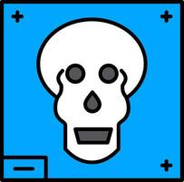 Skull X - ray Line Filled Icon vector