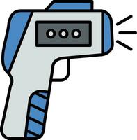 Thermometer Gun Line Filled Icon vector