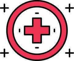 Hospital Sign Line Filled Icon vector