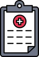 Medical Report Line Filled Icon vector