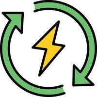 Renewable Energy Line Filled Icon vector