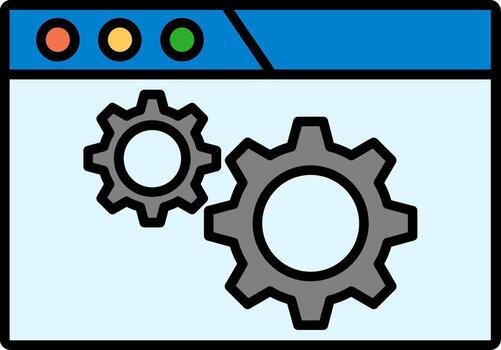 navegador ajuste línea lleno icono vector