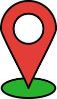 Starred Location Line Filled Icon vector