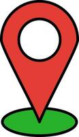 Starred Location Line Filled Icon vector