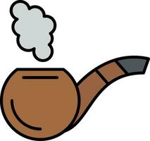 Smoking Pipe Line Filled Icon vector