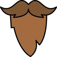 Moustache Line Filled Icon vector