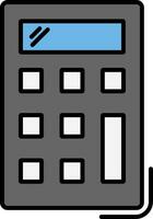 icono lleno de línea de calculadora vector