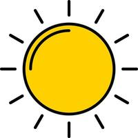 icono lleno de línea de sol vector