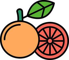 pomelo línea lleno icono vector