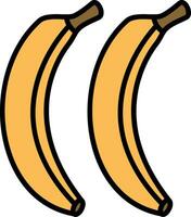 bananas línea lleno icono vector