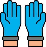 Protective Gloves Line Filled Icon vector