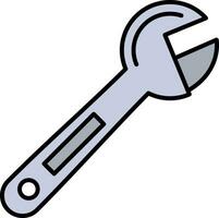 Adjustable Wrench Line Filled Icon vector