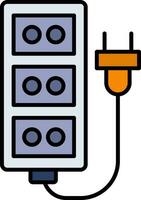 Extension Cord Line Filled Icon vector