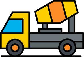 Concrete Mixer Line Filled Icon vector