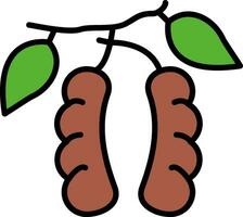 Tamarind Line Filled Icon vector