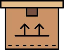 Cardboard Box Line Filled Icon vector