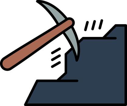 Mining Line Filled Icon vector