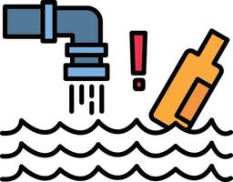 Water Pollution Line Filled Icon vector