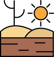 Desert Line Filled Icon vector