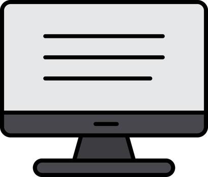 icono lleno de línea de computadora vector