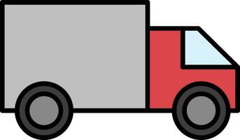 carga camioneta línea lleno icono vector