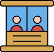 Ticket Box Line Filled Icon vector