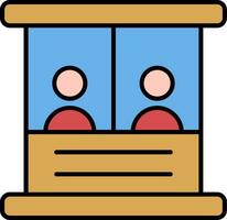 Ticket Box Line Filled Icon vector