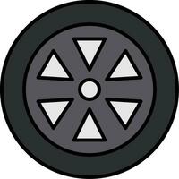 Wheel Line Filled Icon vector